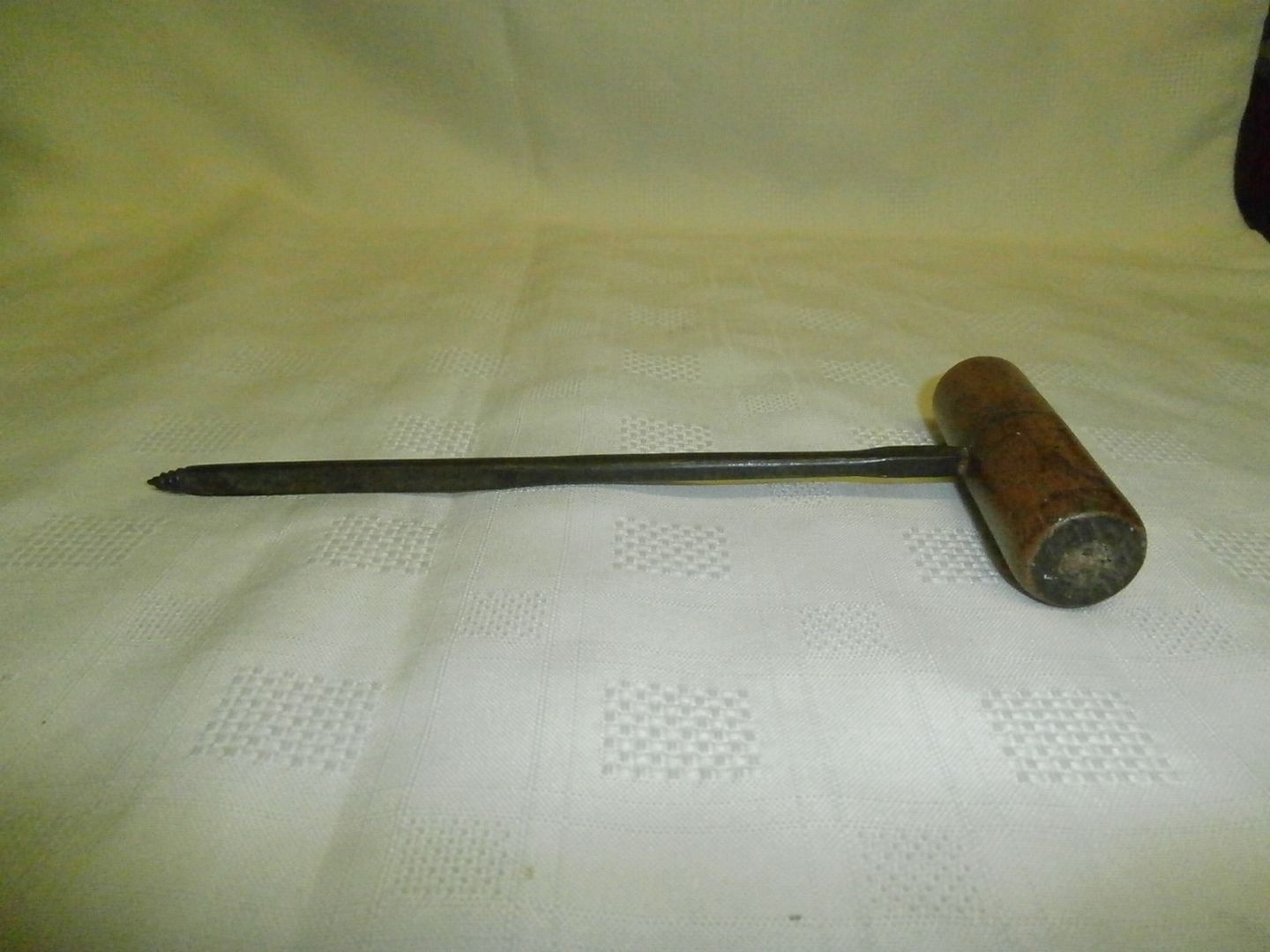 Antique Cheese Testing Tool , Plug , Scoop or Corer Steel With Wooden