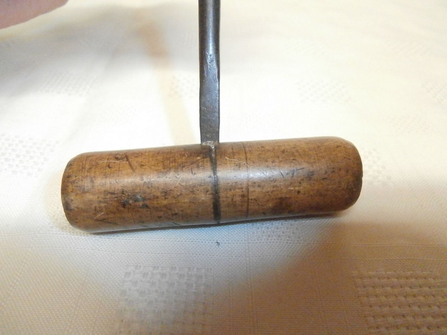 Antique Cheese Testing Tool , Plug , Scoop or Corer Steel With Wooden