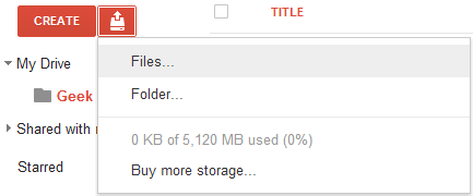 Upload files