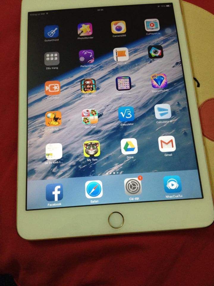 Bán Ipad mini 3,4G,16GB,vàng Champagne bảo hành chính hãng đến 12/2015