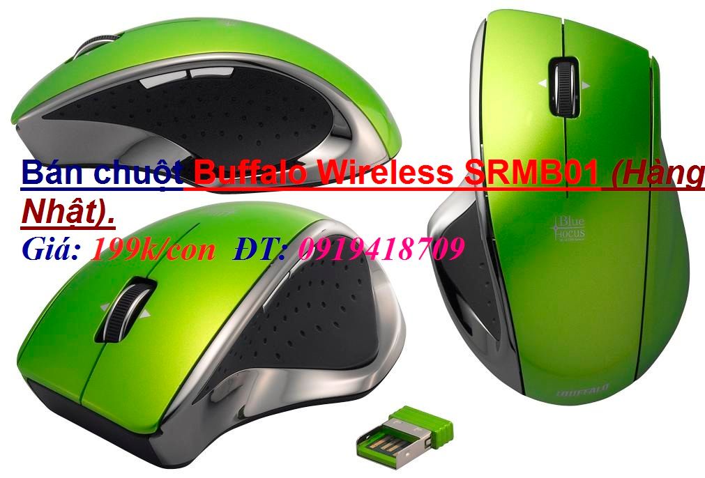 Bán chuột Buffalo Wireless SRMB01 (Hàng Nhật). Giá 199k/con.