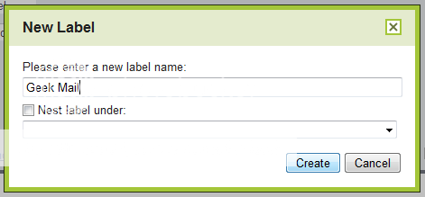 Creating label Gmail