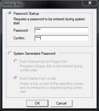 set syskey password