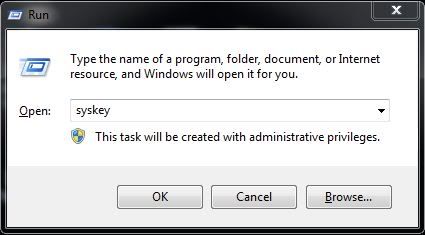 run syskey