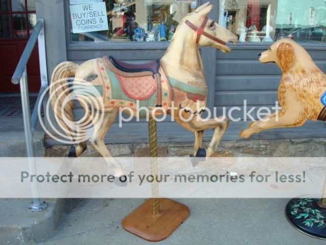 Vintage Large Carved Carousel Wood Striding Horse Hand Painted  