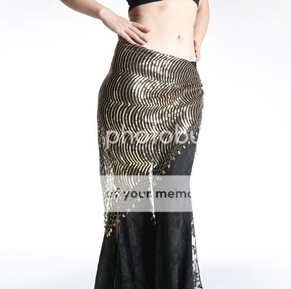 New Bling Sequins Triangle Hip Scarf Belt Belly Dance Costumes Egypt ...